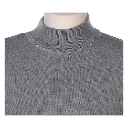 Turtleneck pearl grey sweater In Primis for nuns, plain fabric, 50% merino wool 50% acrylic 2