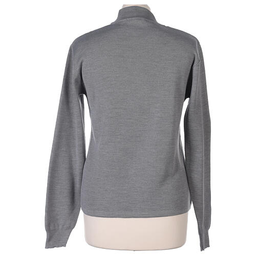 Turtleneck pearl grey sweater In Primis for nuns, plain fabric, 50% ...