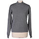 Turtleneck pearl grey sweater In Primis for nuns, plain fabric, 50% merino wool 50% acrylic s1