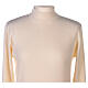 Jersey de cuello chimenea blanco monja confección punto unido 50% lana merina 50% acrílico In Primis s2