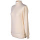 Camisa de gola alta branca para freiras tricô plano 50% lã merino 50% acrílico In Primi s3