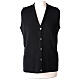 Sleeveless black cardigan In Primis for nuns, V-neck and pockets, 50% merino wool 50% acrylic s1