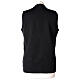 Sleeveless black cardigan In Primis for nuns, V-neck and pockets, 50% merino wool 50% acrylic s6