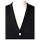 Black V-neck sleeveless nun cardigan with pockets 50% acrylic 50% merino wool In Primis s2
