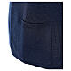 Sleeveless blue cardigan In Primis for nuns, V-neck and pockets, 50% merino wool 50% acrylic s5