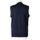 Sleeveless blue cardigan In Primis for nuns, V-neck and pockets, 50% merino wool 50% acrylic s6