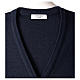 Blue V-neck sleeveless nun cardigan with pockets 50% acrylic 50% merino wool In Primis s7