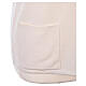 Sleeveless white cardigan In Primis for nuns, V-neck and pockets, 50% merino wool 50% acrylic s5