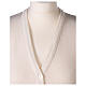 Chaleco blanco monja con bolsillos cuello V 50% acrílico 50% lana merina In Primis s2