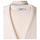 Chaleco blanco monja con bolsillos cuello V 50% acrílico 50% lana merina In Primis s7