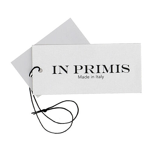 Colete branco decote em V para freira com bolsos, 50% acrílico e 50% lã de merino, linha "In Primis" 8