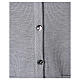 Sleeveless pearl grey cardigan In Primis for nuns, V-neck and pockets, 50% merino wool 50% acrylic s4