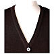 Sleeveless brown cardigan In Primis for nuns, V-neck and pockets, 50% merino wool 50% acrylic s2