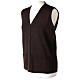 Sleeveless brown cardigan In Primis for nuns, V-neck and pockets, 50% merino wool 50% acrylic s3