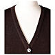 Sleeveless brown cardigan In Primis for nuns, V-neck and pockets, 50% merino wool 50% acrylic s2