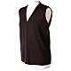Gilet suora marrone con tasche collo a V 50% acrilico 50% lana merino In Primis s3