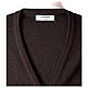 Gilet suora marrone con tasche collo a V 50% acrilico 50% lana merino In Primis s7