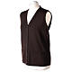Gilet suora marrone con tasche collo a V 50% acrilico 50% lana merino In Primis s3