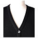 Black nun cardigan In Primis, V-neck and pockets, plain fabric, 50% merino wool 50% acrylic s2