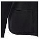 Casaco de malha preto decote em V para freira com bolsos, 50% acrílico e 50% lã de merino, linha "In Primis" s5