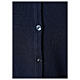 Blue nun cardigan In Primis, V-neck and pockets, plain fabric, 50% merino wool 50% acrylic s4