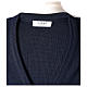 Cardigan blu suora collo V tasche maglia unita 50% acrilico 50% lana merino In Primis s7