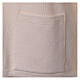 White nun cardigan In Primis, V-neck and pockets, plain fabric, 50% merino wool 50% acrylic s4