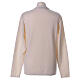 White nun cardigan In Primis, V-neck and pockets, plain fabric, 50% merino wool 50% acrylic s6