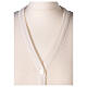 White nun cardigan In Primis, V-neck and pockets, plain fabric, 50% merino wool 50% acrylic s8