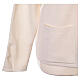 White nun cardigan In Primis, V-neck and pockets, plain fabric, 50% merino wool 50% acrylic s11