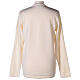 White nun cardigan In Primis, V-neck and pockets, plain fabric, 50% merino wool 50% acrylic s12