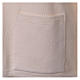 Cardigan suora bianco collo V tasche maglia unita 50% acrilico 50% lana merino  In Primis s4