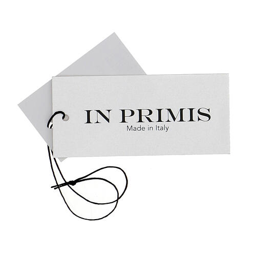 Pearl grey nun cardigan In Primis, V-neck and pockets, plain fabric, 50% merino wool 50% acrylic 4