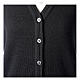Short black nun cardigan In Primis, sleeveless, V-neck, 50% merino wool 50% acrylic s2