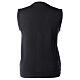 Short black nun cardigan In Primis, sleeveless, V-neck, 50% merino wool 50% acrylic s4