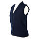 Short blue nun cardigan In Primis, sleeveless, V-neck, 50% merino wool 50% acrylic s3