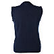 Short blue nun cardigan In Primis, sleeveless, V-neck, 50% merino wool 50% acrylic s4