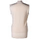 Short white nun cardigan In Primis, sleeveless, V-neck, 50% merino wool 50% acrylic s5