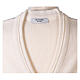 Short white nun cardigan In Primis, sleeveless, V-neck, 50% merino wool 50% acrylic s6