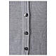 Short pearl grey nun cardigan In Primis, sleeveless, V-neck, 50% merino wool 50% acrylic s3