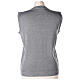 Short pearl grey nun cardigan In Primis, sleeveless, V-neck, 50% merino wool 50% acrylic s5