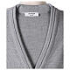 Grey short nun cardigan V-neck sleeveless 50% acrylic 50% merino wool In Primis s6