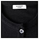 Casaco de malha preto tricô plano gola coreana para freira com bolsos, 50% acrílico e 50% lã de merino, linha "In Primis" s7