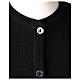 Crew neck black nun cardigan with pockets plain fabric 50% acrylic 50% merino wool In Primis s2