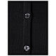 Crew neck black nun cardigan with pockets plain fabric 50% acrylic 50% merino wool In Primis s4