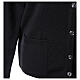 Crew neck black nun cardigan with pockets plain fabric 50% acrylic 50% merino wool In Primis s5