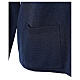 Blue crew-neck cardigan In Primis for nuns, pockets, plain fabric, 50% merino wool 50% acrylic s5