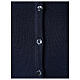Crew neck blue nun cardigan with pockets plain fabric 50% acrylic 50% merino wool In Primis s4