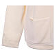 Casaco de malha branco tricô plano gola coreana para freira com bolsos, 50% acrílico e 50% lã de merino, linha "In Primis" s5