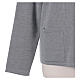 Pearl grey crew-neck cardigan In Primis for nuns, pockets, plain fabric, 50% merino wool 50% acrylic s12